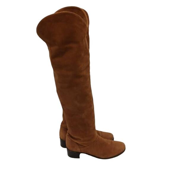 Stuart Weitzman Over the Knee Boot Size 6.5M SUEDE LEATHER Rust Brown Equestrian - Picture 7 of 16